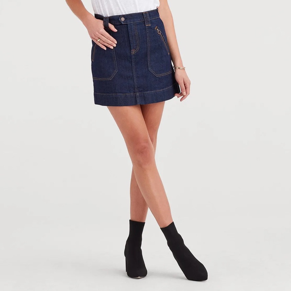 7 For All Mankind Utility Zipper Mini Skirt